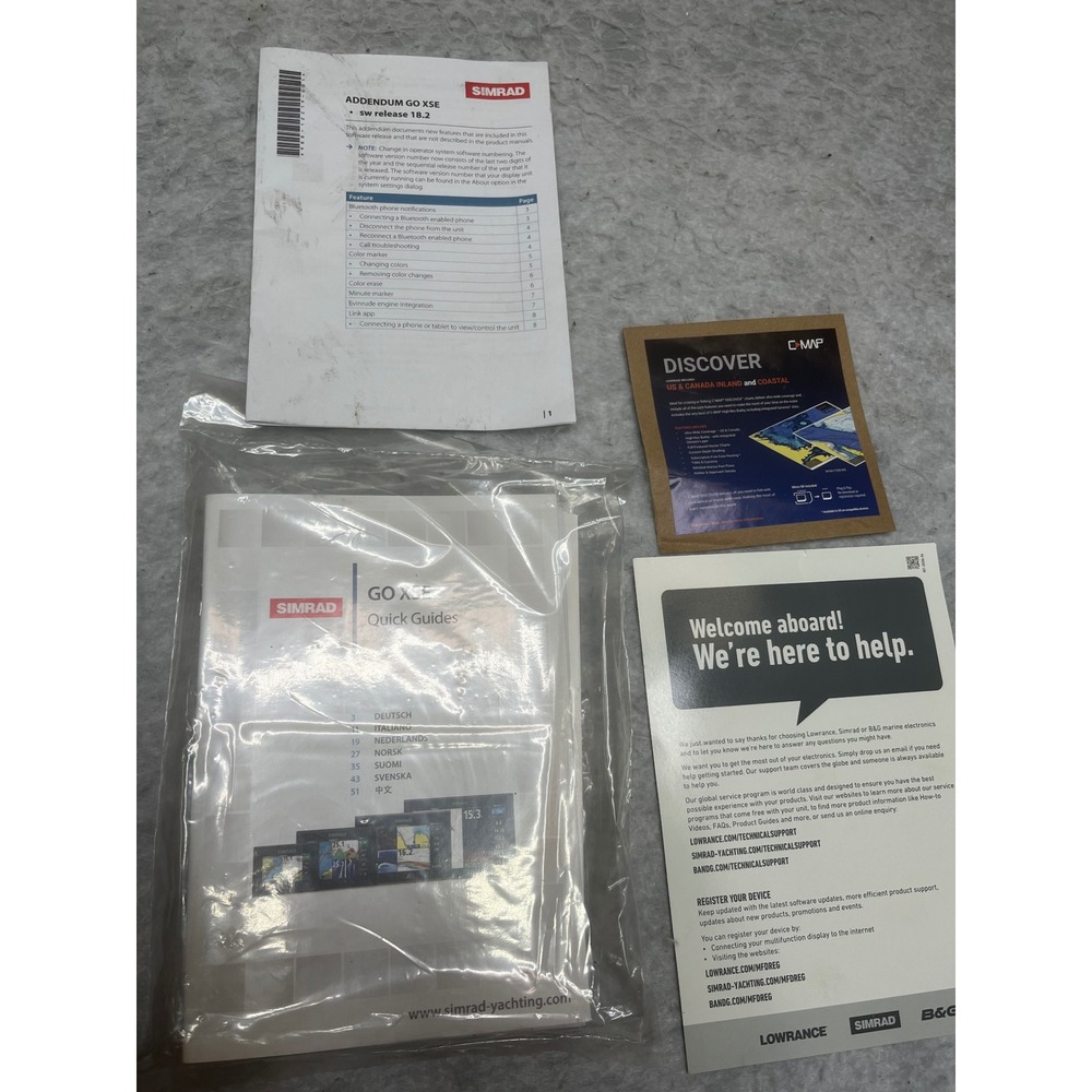 Simrad GO SXE quick guides instruction manual sealed ‎ & Sd card